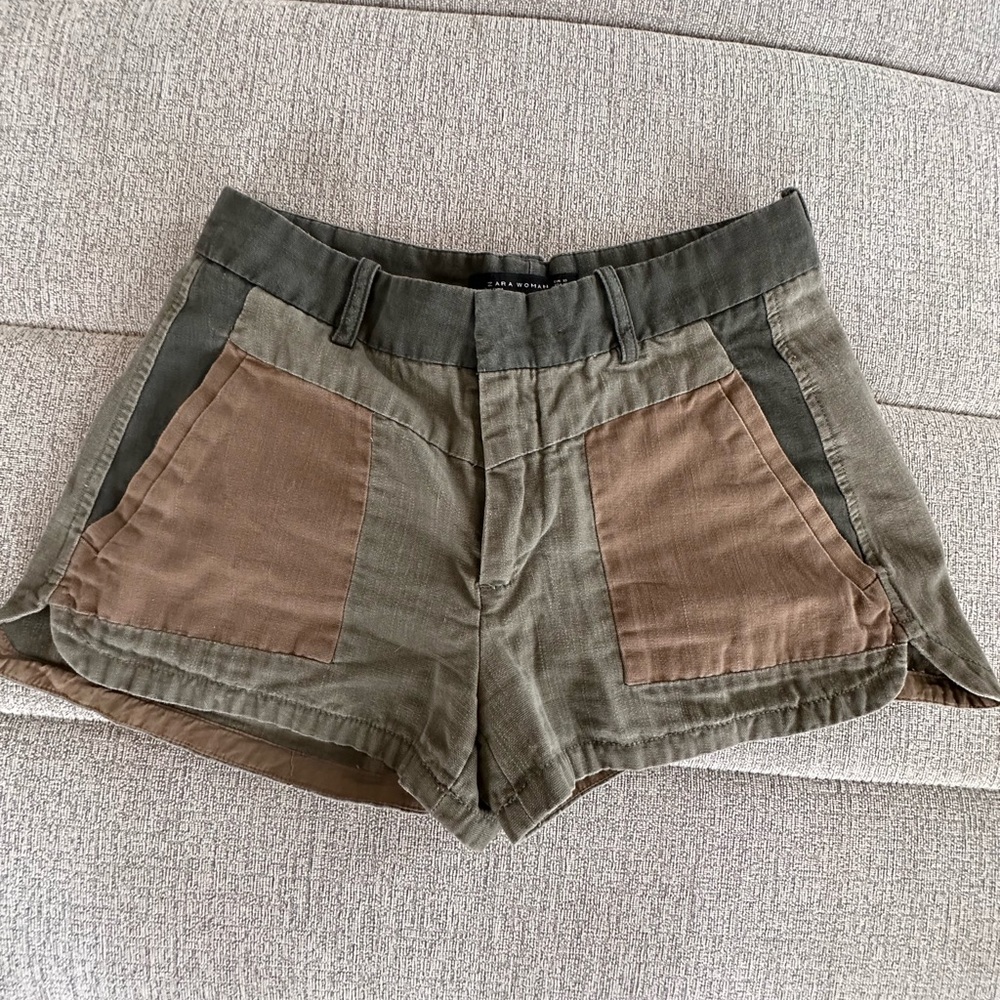 Zara shorts- tailored  green and khaki